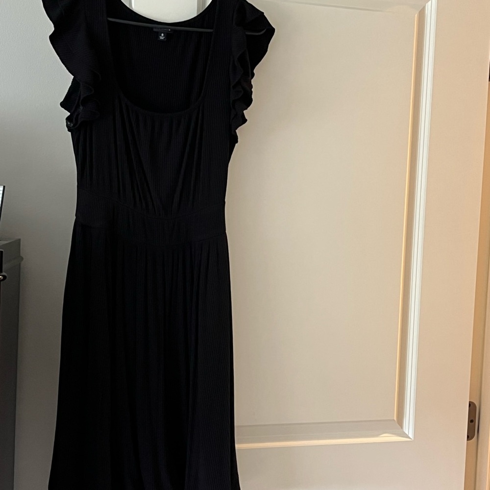 Torrid Black Midi Dress with Ruffle Sleeves